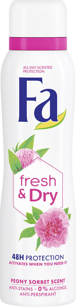 FA värske ja kuiv roosa sorbert pihustide deodorant 150ml, 3 pakendikomplekti hind ja info | Deodorandid | kaup24.ee