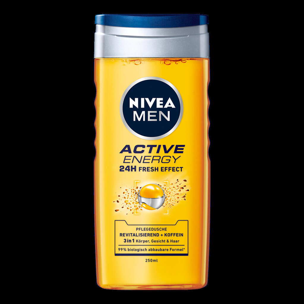 Nivea Men Active Energy Dušš Jelly Men's 250ml, 6 pakendikomplekti цена и информация | Dušigeelid, õlid | kaup24.ee