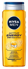 Nivea Men Active Energy Dušš Jelly Men's 500ml, 6 pakendikomplekti hind ja info | Dušigeelid, õlid | kaup24.ee