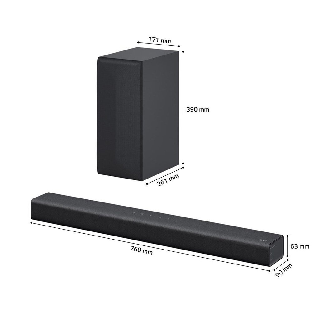LG 2.1 Soundbar S60Q.CEUSLLK hind ja info | Koduaudio ja "Soundbar" süsteemid | kaup24.ee
