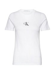 Женская футболка CALVIN KLEIN JEANS Monologo Slim Fit Tee Bright 560076674, белая цена и информация | Женские футболки | kaup24.ee