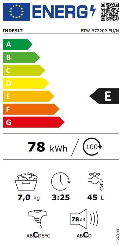 Indesit BTW B7220P EU/N цена и информация | Pesumasinad | kaup24.ee