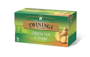 Roheline tee ingveriga Twinings 25x1,6g, 40g, 4 pakki цена и информация | Чай | kaup24.ee