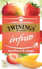 Puuviljatee maasikate ja mangodega Twinings, 20x2g, 40g, 4 pakki hind ja info | Tee | kaup24.ee