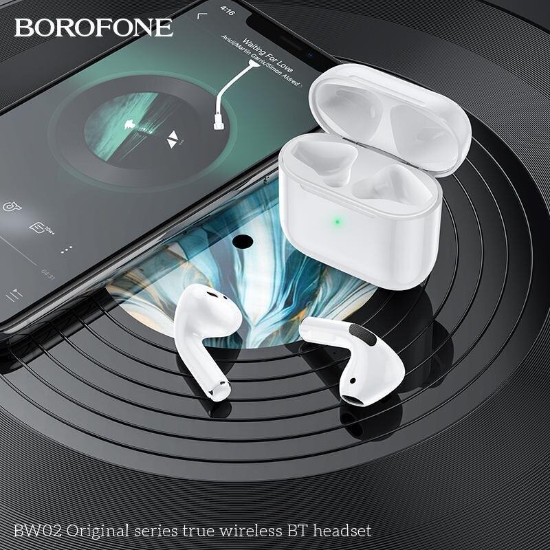 Kõrvaklapid Borofone TWS bluetooth BW02 Plus, valged hind ja info | Kõrvaklapid | kaup24.ee