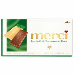 Šokolaad Merci Hazelnut Almond 100 g, 15 tk pakendis hind ja info | Maiustused | kaup24.ee