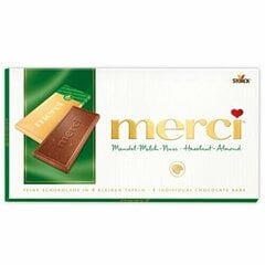 Šokolaad Merci Hazelnut Almond 100 g, 4 pakendit hind ja info | Maiustused | kaup24.ee