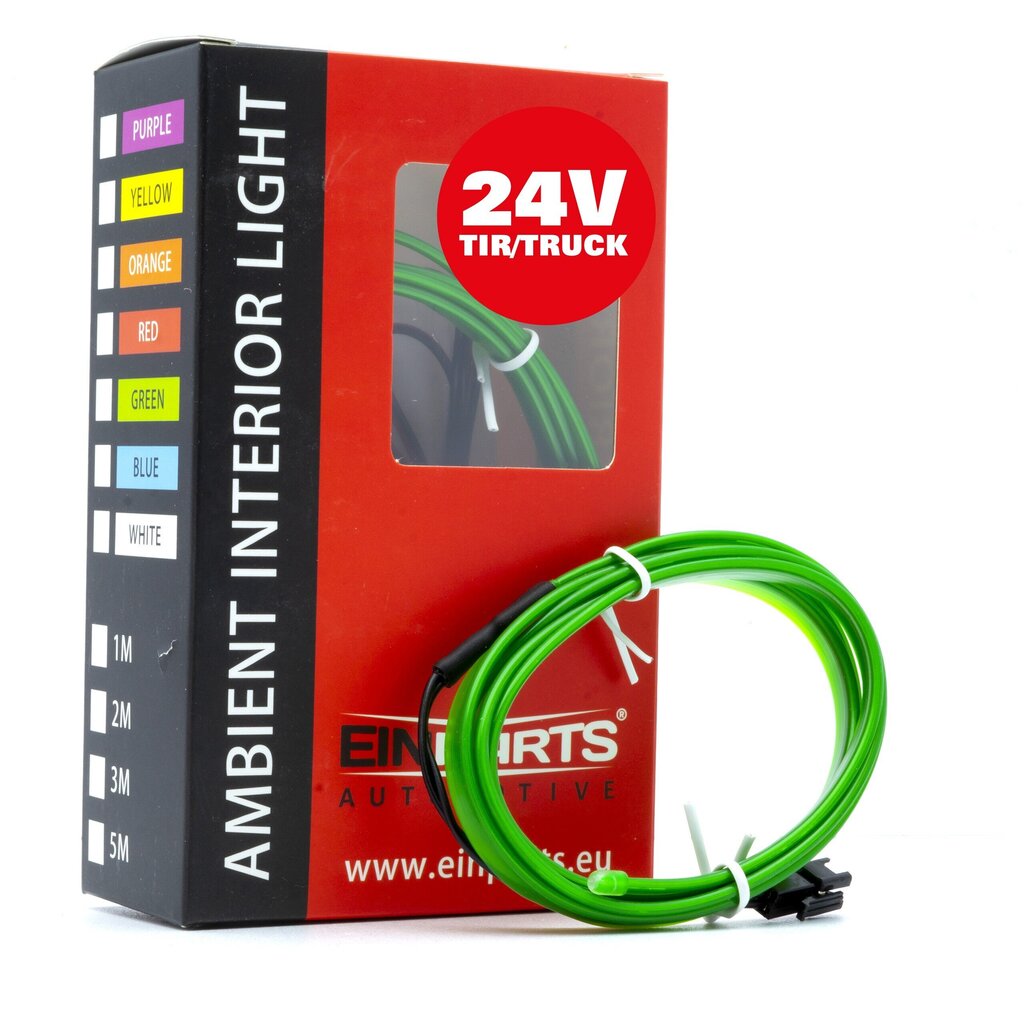 EinParts LED valgusriba auto kaunistamiseks 24V - pikkus 1M, värvus Roheline цена и информация | Auto salongitarvikud | kaup24.ee