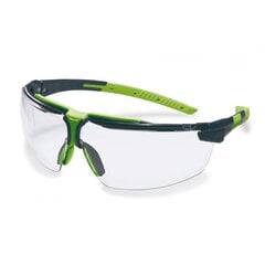 Защитные очки Uvex i-3 s, HC/AF покрытие, прозрачная линза, черный/зелёный цена и информация | Головные катушки | kaup24.ee