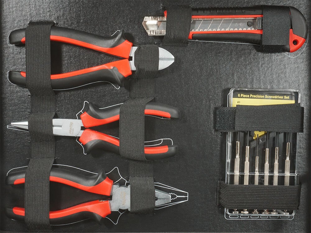 Tööriistakomplekt (90 tk) alumiiniumkorpuses Notig Tools цена и информация | Käsitööriistad | kaup24.ee