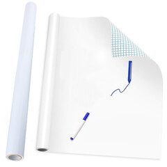 Клейкая белая доска для стены с синим маркером, клейкая маркерная доска цена и информация | Принадлежности для рисования, лепки | kaup24.ee