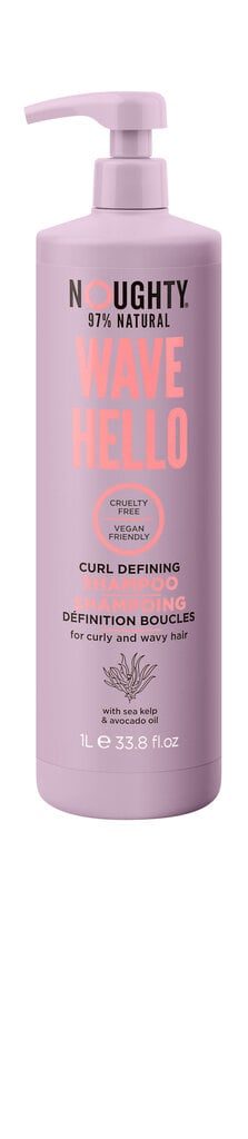 Šampoon lokkis ja lainelistele juustele Noughty Wave Hello, 1 L hind ja info | Šampoonid | kaup24.ee