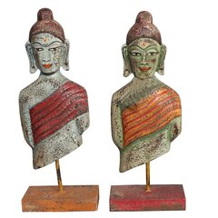 Dekoratiivkuju DKD Home Decor 18 x 9 x 47 cm Buddha Idamaine (2 tk) цена и информация | Детали интерьера | kaup24.ee