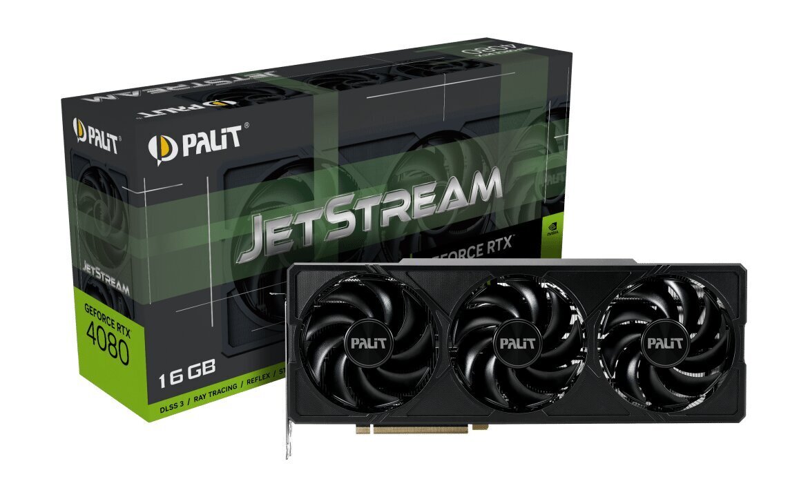 Palit GeForce RTX 4080 16GB GDDR6X JetStream (NED4080019T2-1032J) цена и информация | Videokaardid (GPU) | kaup24.ee