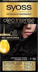 Syoss Intense Diration Hair Cream, 1-10 интенсивный черный, 3 упаковочного набора цена и информация | Краска для волос | kaup24.ee
