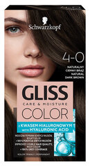 Gliss Color 4-0 juuksevärvi looduslik tumepruun, 3 pakendikomplekti hind ja info | Juuksevärvid | kaup24.ee