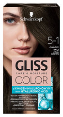 Gliss Color 5-1 Краситель для волос холодный коричневый, 3 упаковочного набора цена и информация | Краска для волос | kaup24.ee