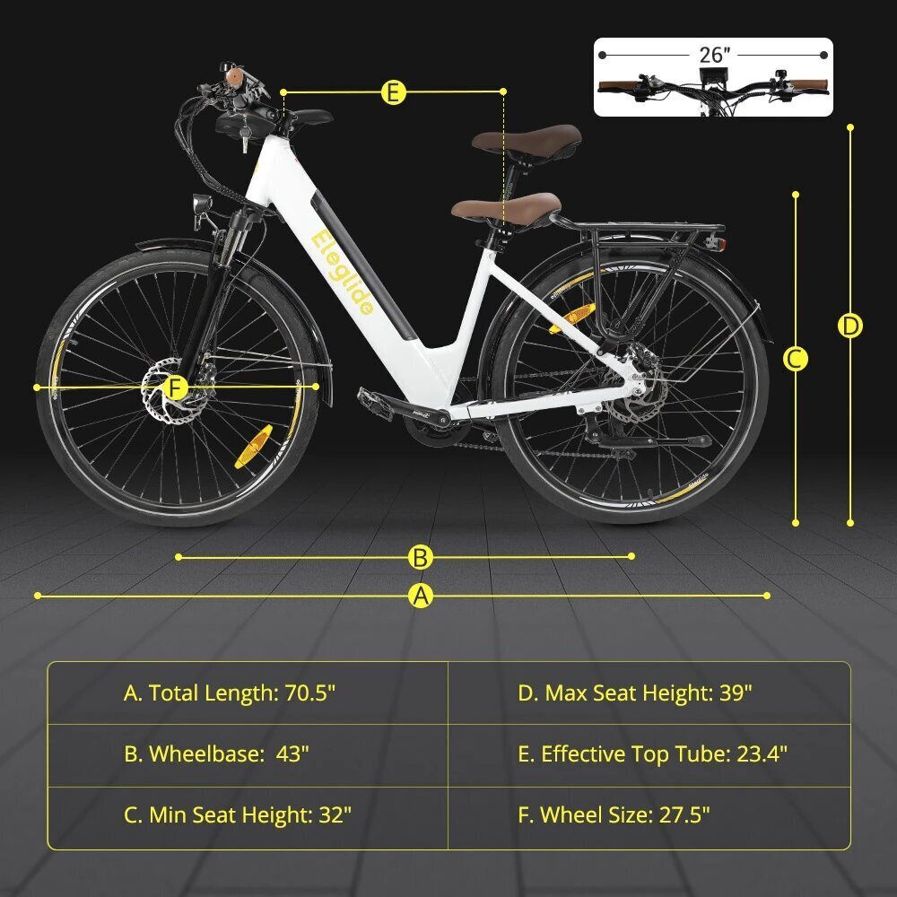 Elektriline jalgratas Eleglide T1 Step-Thru, 27,5", valge цена и информация | Elektrirattad | kaup24.ee