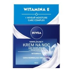 Увлажняющий ночной крем для нормальной и комбинированной кожи Nivea 24H Hydration + Regeneration, 50 мл цена и информация | Кремы для лица | kaup24.ee