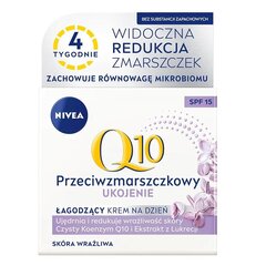 Успокаивающий дневной крем против морщин для чувствительной кожи SPF15 Nivea Q10, 50 мл цена и информация | Кремы для лица | kaup24.ee