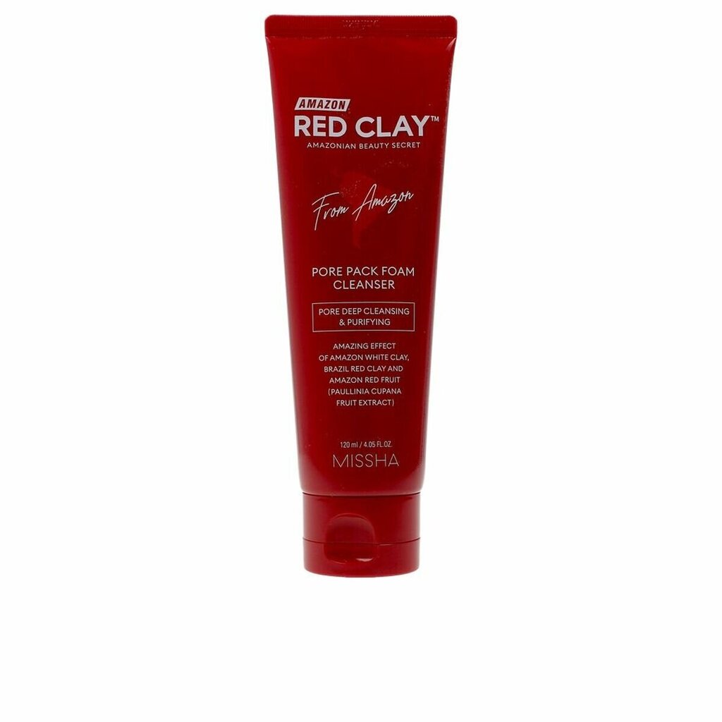 Näopesuvahend Missha Amazon Red Clay Pore Pack Foam Cleanser, 120 ml цена и информация | Näopuhastusvahendid | kaup24.ee