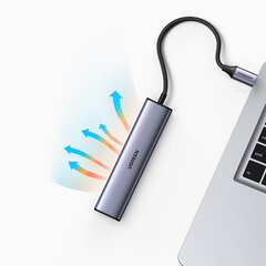 Адаптер Ugreen HUB 5in1 CM475 USB C - 3x USB 3.0 / HDMI / RJ45 цена и информация | Адаптеры и USB-hub | kaup24.ee