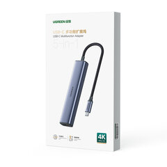 Adapter Ugreen HUB 5in1 CM475 USB C - 3x USB 3.0 / HDMI / RJ45 цена и информация | Адаптеры и USB-hub | kaup24.ee