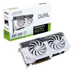 Asus Dual GeForce RTX 4070 White OC Edition 12GB GDDR6X (DUAL-RTX4070-O12G-WHITE) цена и информация | Видеокарты | kaup24.ee