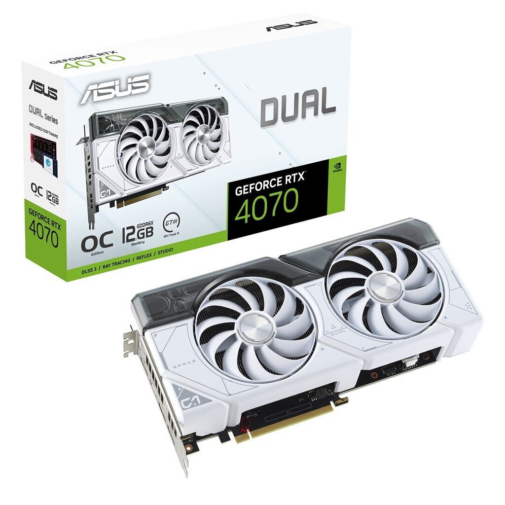 Asus Dual GeForce RTX 4070 White OC Edition 12GB GDDR6X (DUAL-RTX4070-O12G-WHITE) hind ja info | Videokaardid (GPU) | kaup24.ee