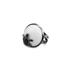 Naiste hõbesõrmus Bellus Domina Turtle (valge must) tsirkooniga hind ja info | Sõrmused | kaup24.ee