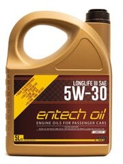 Высокоэффективное полностью синтетическое моторное масло Entech Oil 5w30 Long Life III, 5 л цена и информация | Моторные масла | kaup24.ee