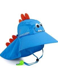 Laste päikesekaitsega suvemüts, sinine dinosaurus цена и информация | Шапки, перчатки, шарфики для новорожденных | kaup24.ee
