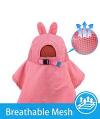 Laste suvemüts, roosa jänku цена и информация | Шапки, перчатки, шарфики для новорожденных | kaup24.ee