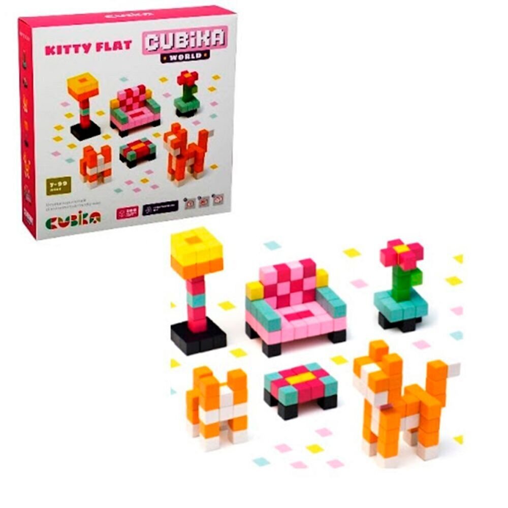 Puidust 3D konstruktor Cubika World Kitty FLat, 200 o. hind ja info | Klotsid ja konstruktorid | kaup24.ee