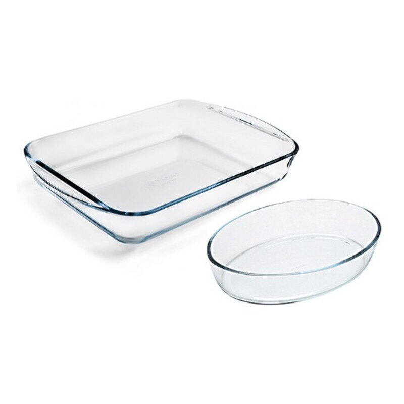 Ahjunõude komplekt Pyrex Essentials Borosilikaatklaas (30 x 21 cm + 40 x 27 cm) цена и информация | Ahjuvormid ja küpsetustarvikud | kaup24.ee