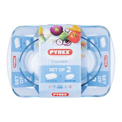 Ahjunõude komplekt Pyrex Essentials Borosilikaatklaas (30 x 21 cm + 40 x 27 cm) цена и информация | Формы, посуда для выпечки | kaup24.ee