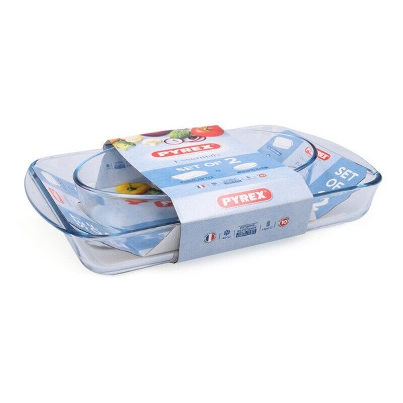 Ahjunõude komplekt Pyrex Essentials Borosilikaatklaas (30 x 21 cm + 40 x 27 cm) цена и информация | Ahjuvormid ja küpsetustarvikud | kaup24.ee