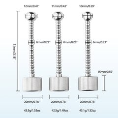 Metallist uretriapulk 3 tk hind ja info | BDSM ja fetish | kaup24.ee