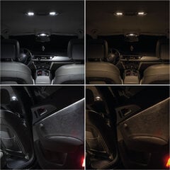Audi S6 C6 Avant 2006-2011 - LED salongi valgustuse pirnide komplekt 5500K Külm valge цена и информация | Автомобильные лампочки | kaup24.ee