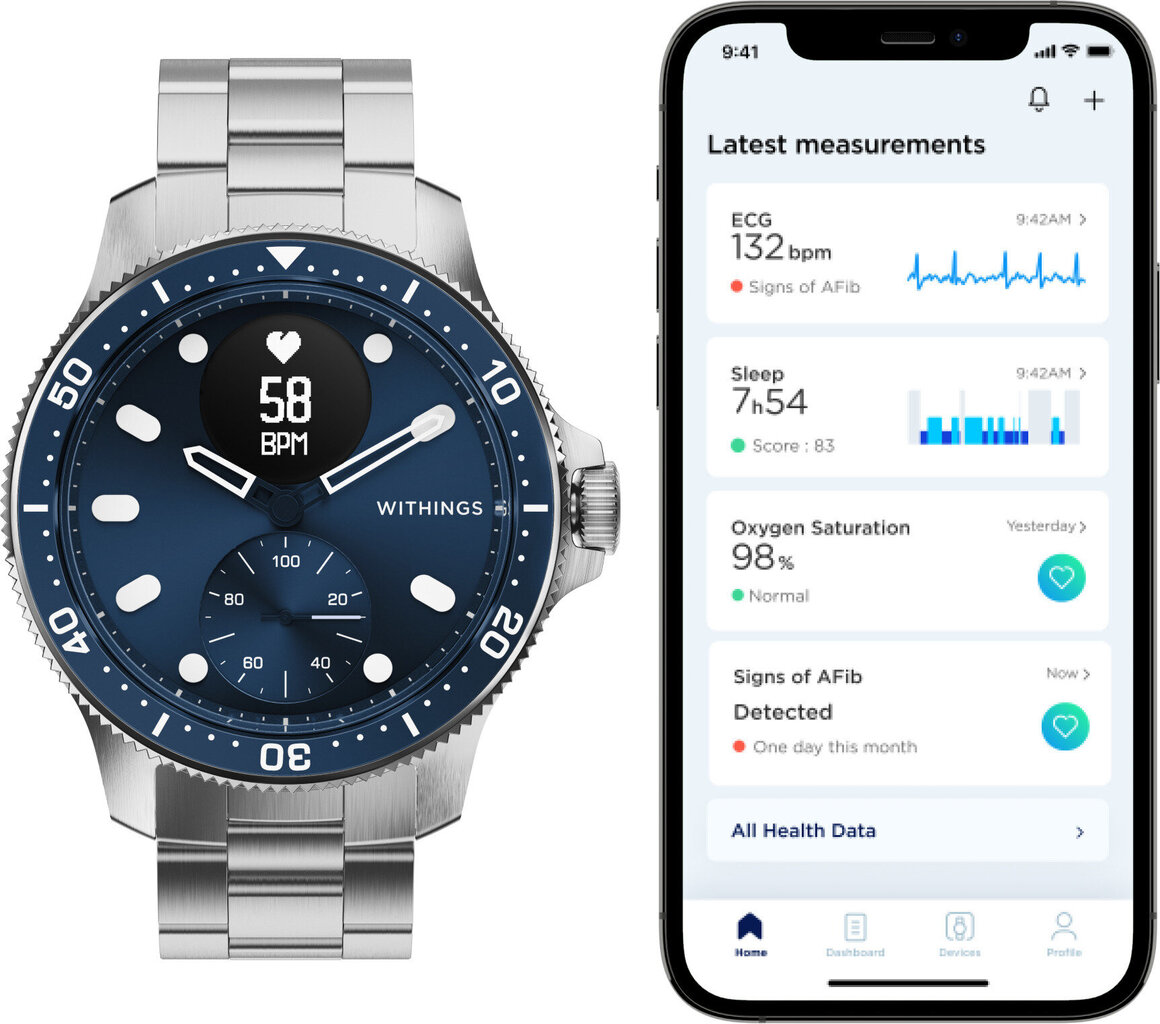 Withings ScanWatch Horizon Hybrid Blue цена и информация | Nutikellad (smartwatch) | kaup24.ee