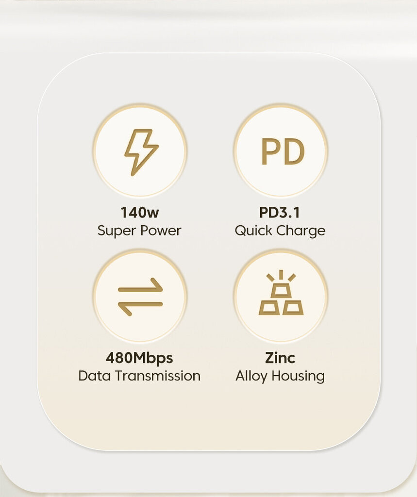 Kaabel Toocki USB C -> USB C PD 140W 5A 1,0 m, kiirlaadimise andmekaabel hind ja info | Mobiiltelefonide kaablid | kaup24.ee