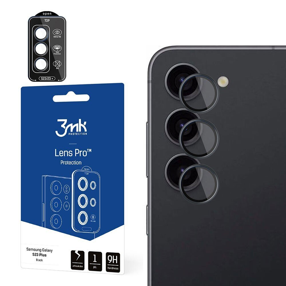 Kaamera kaitseklaas 3mk Lens Pro Samsung S916 S23 Plus 5G hind ja info | Ekraani kaitsekiled | kaup24.ee