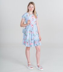 Детское платье 233113 02, голубое/розовые, 233113*02-014 цена и информация | Платья для девочек | kaup24.ee