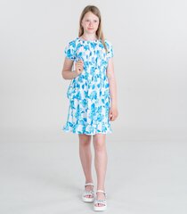 Laste kleit 235001 01, valge/sinine 235001*01-014 hind ja info | Tüdrukute kleidid | kaup24.ee