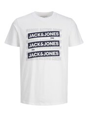 Poiste T-särk Jack & Jones 12242921*02, valge 5715423011339 цена и информация | Рубашки для мальчиков | kaup24.ee