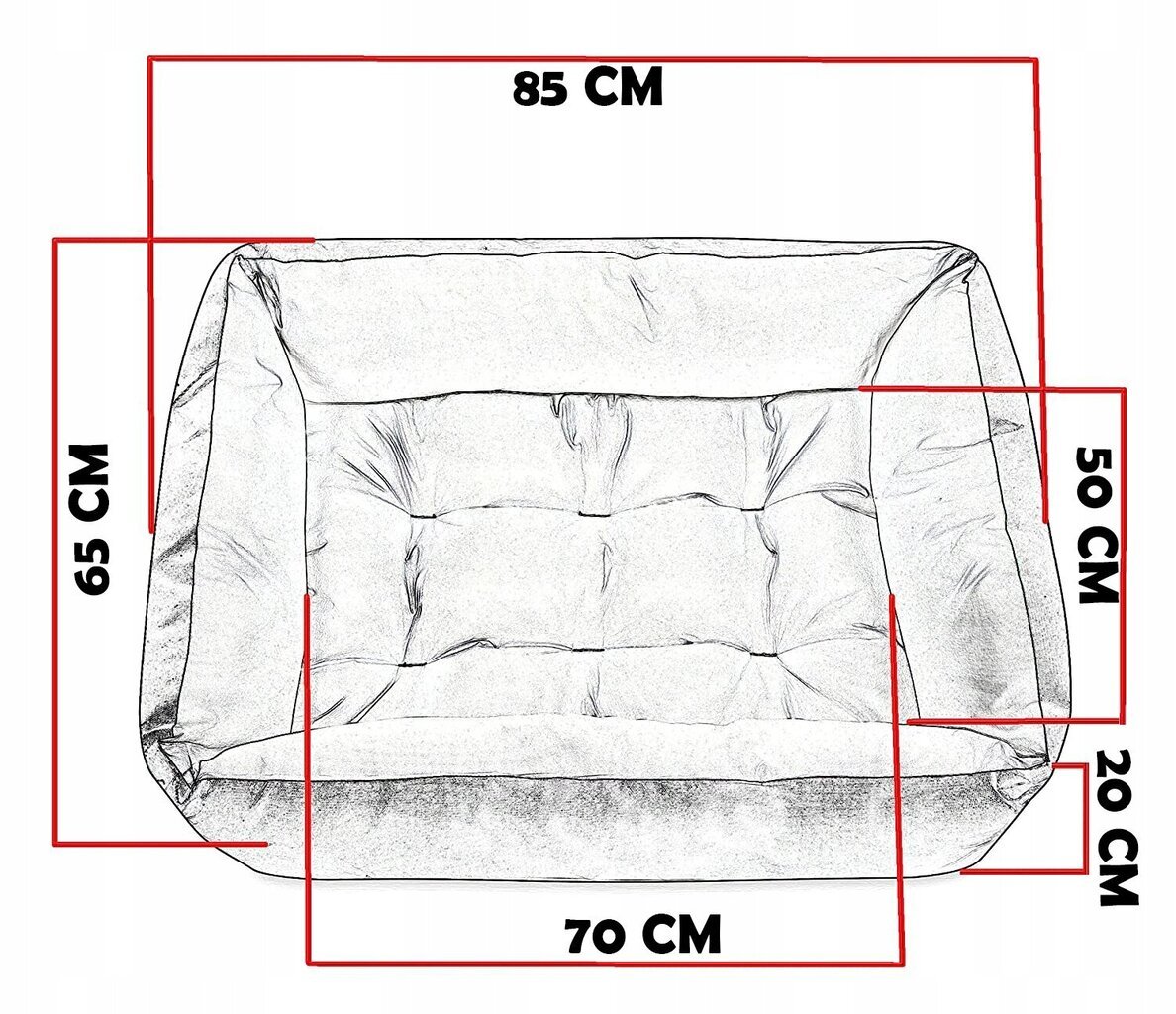 Diivan koertele Superkissen24, 95x75, veekindel hind ja info | Pesad, kuudid | kaup24.ee