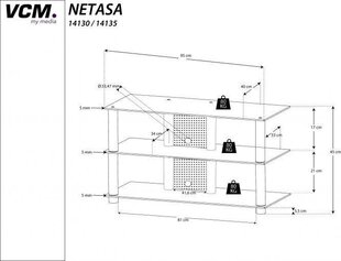 Тумба под телевизор Netasa, черная цена и информация | Тумбы под телевизор | kaup24.ee