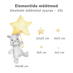 Laste interjööri kleebis Hippo Cub with Stars hind ja info | Seinakleebised | kaup24.ee