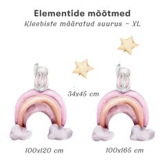 Детская интерьерная наклейка Кролик на радуге цена и информация | Декоративные наклейки | kaup24.ee