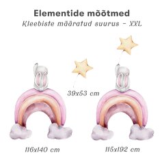 Laste interjööri kleebis Bunny on the Rainbow цена и информация | Декоративные наклейки | kaup24.ee